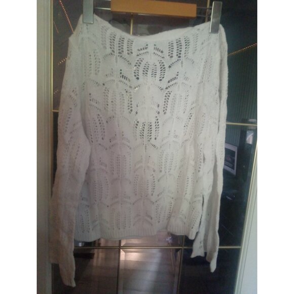 Cleo White Crochet Cardigan Cover Up NWT Size S Cotton Boho Beach Layer - Picture 2 of 7